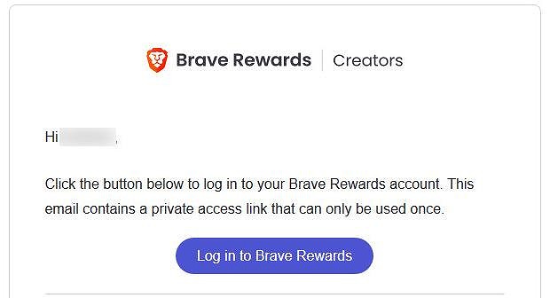 「Log in to Brave Rewards」をクリック