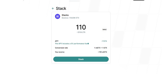 エアドロ狙いでStackingDAOでStacking